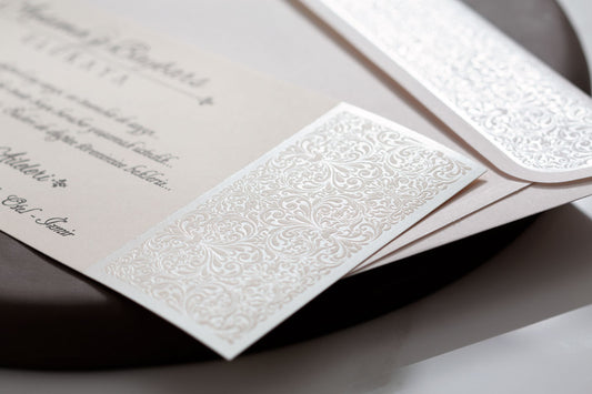 10369 - Elegáns domobornyomott esküvői meghívó