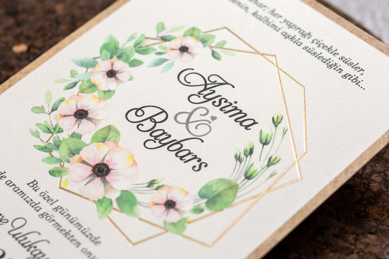 10558 - Virágmintás esküvői meghívó