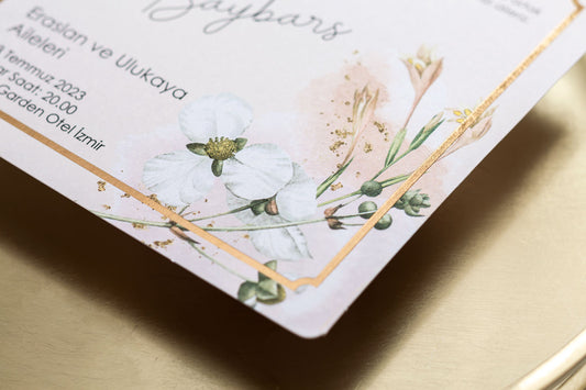10602 - Virágmintás esküvői meghívó