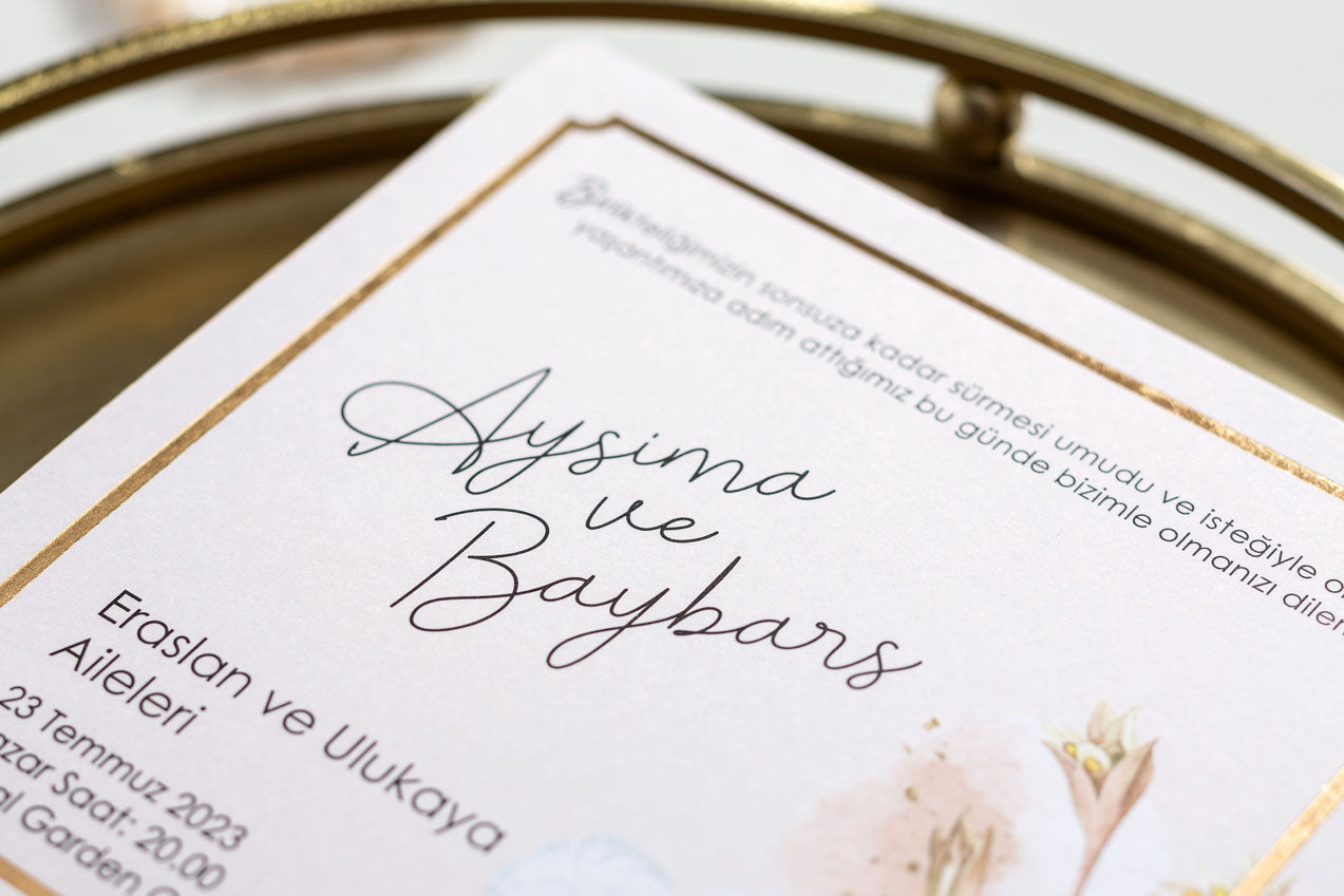 10602 - Virágmintás esküvői meghívó