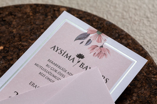 10642 - Virágmintás esküvői meghívó