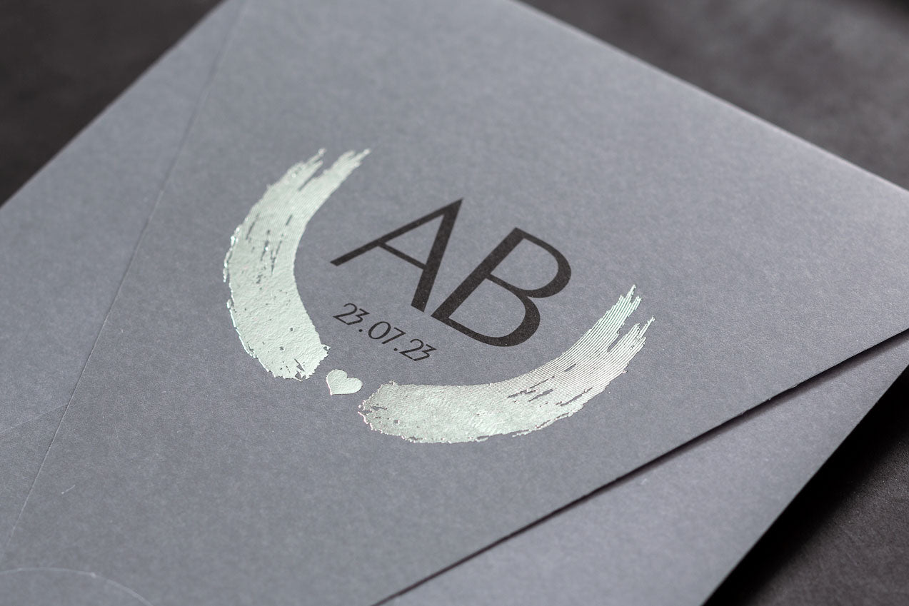 10644 - Modern esküvői meghívó ezüst mintával