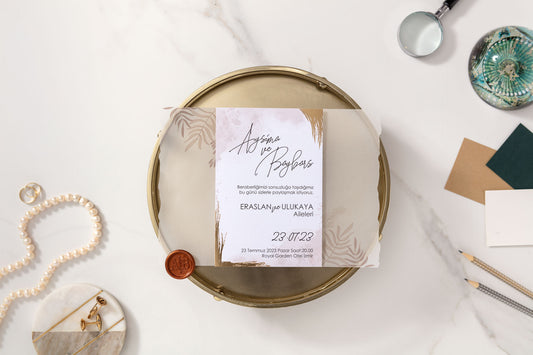 10657 - Elegáns pausz tokos esküvői meghívó