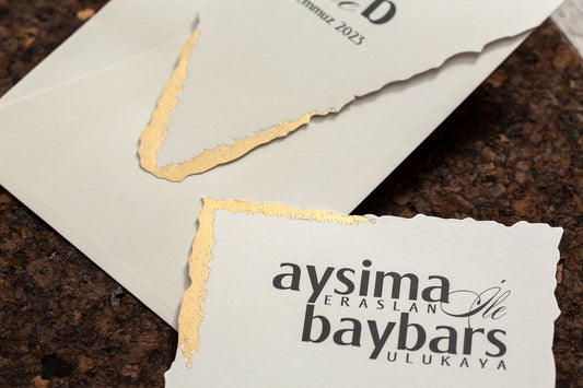 10673 - Elegáns aranyfóliás esküvői Meghívó