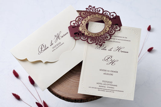 1114 - Lézervágott Esküvői Meghívó