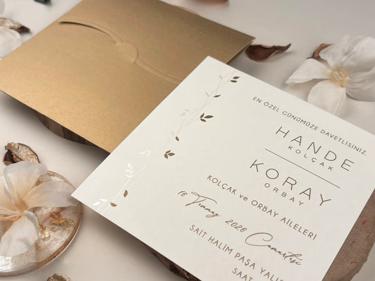 13311 - Virágmintás minimalista esküvői meghívó