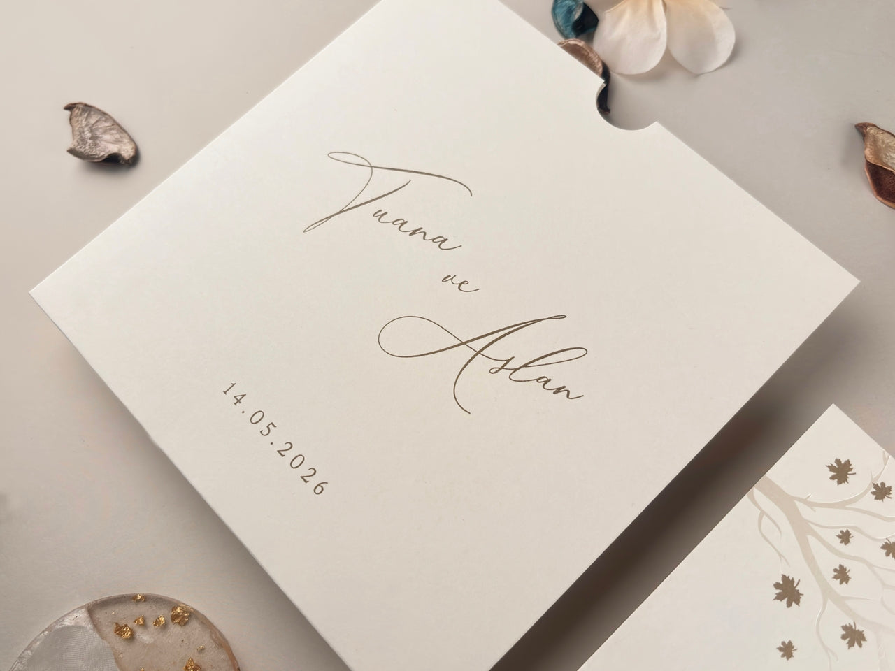 13333 - Tokos esküvői meghívó, őszi stílusban