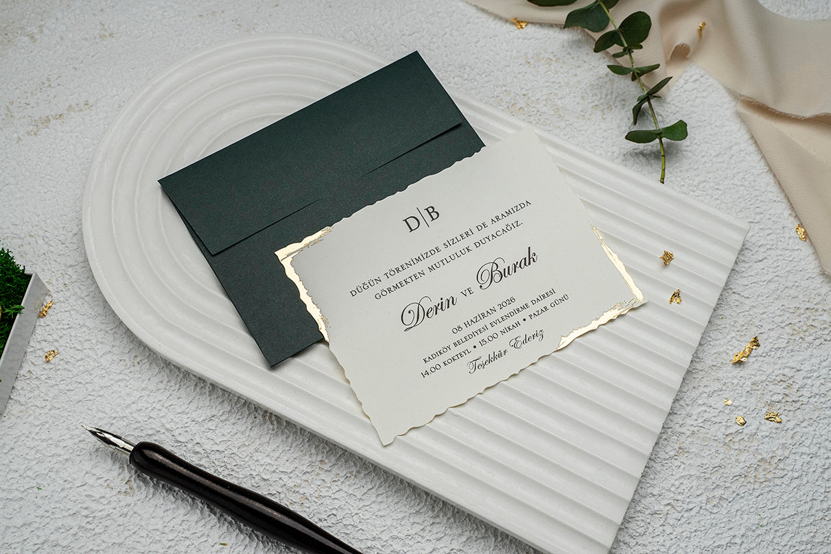 9319 - RSVP 9193 - Esküvői meghívó kiegészítő kártya-esküvői meghívó-Erdélyi Esküvői Meghívók-arany,zöld-Erdélyi Esküvői Meghívók