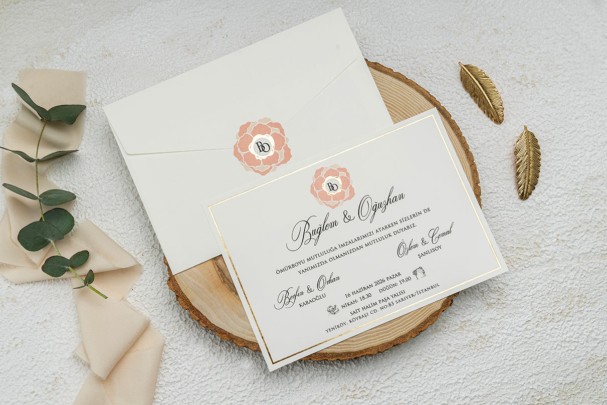 9329 - Elegáns esküvői meghívó