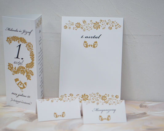 UR44- Magyar népmesés ültetési rend-Ültetési rend-Erdélyi Esküvői Meghívók-arany,hagyományos,népmesés-Erdélyi Esküvői Meghívók