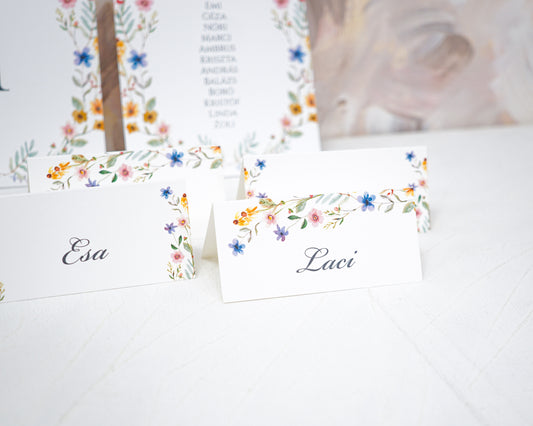 UK46 - Vadvirágos ültetőkártya-Ültetőkártya-Erdélyi Esküvői Meghívók-Em28,virág,ültetőkártya-Erdélyi Esküvői Meghívók