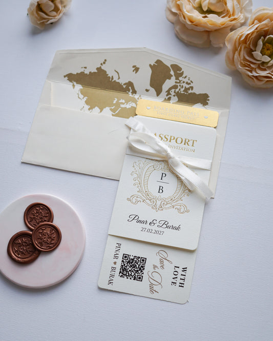 2612 - Wedding Passport Style Invitation