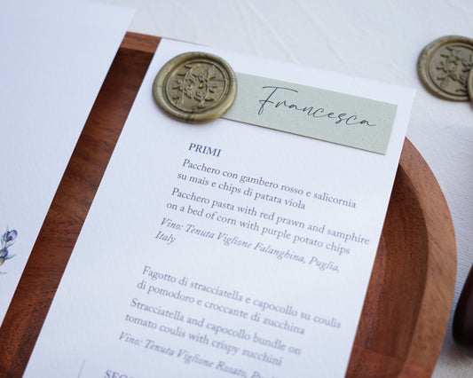 ME48 - Viaszpecsétes menü és ültetőkártya