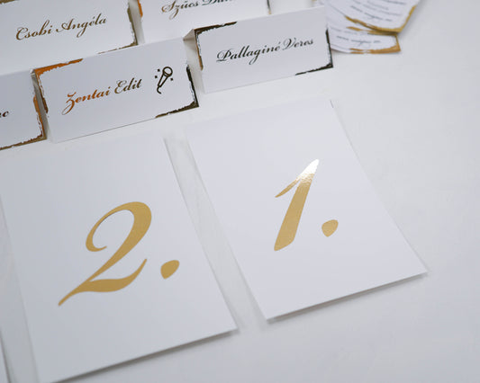 AS16 - Aranyfóliázott asztalszám-Asztalszám-Erdélyi Esküvői Meghívók-9193,arany,asztalszám,minimalista-Erdélyi Esküvői Meghívók