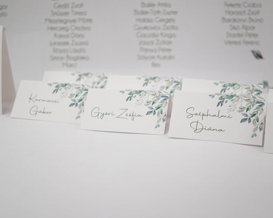 UK10 - Greenery ültetőkártya - EM18-Ültetőkártya-Erdélyi Esküvői Meghívók-ültetőkártya-Erdélyi Esküvői Meghívók