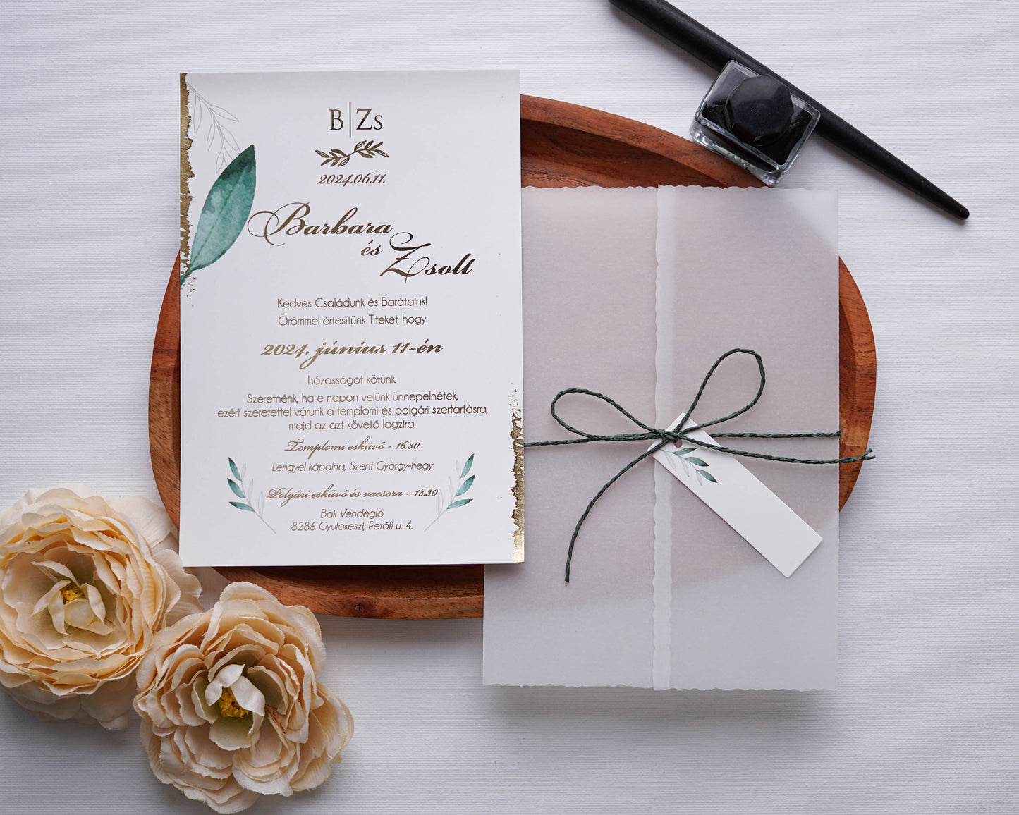 9206 - Invitație de nuntă Greenery