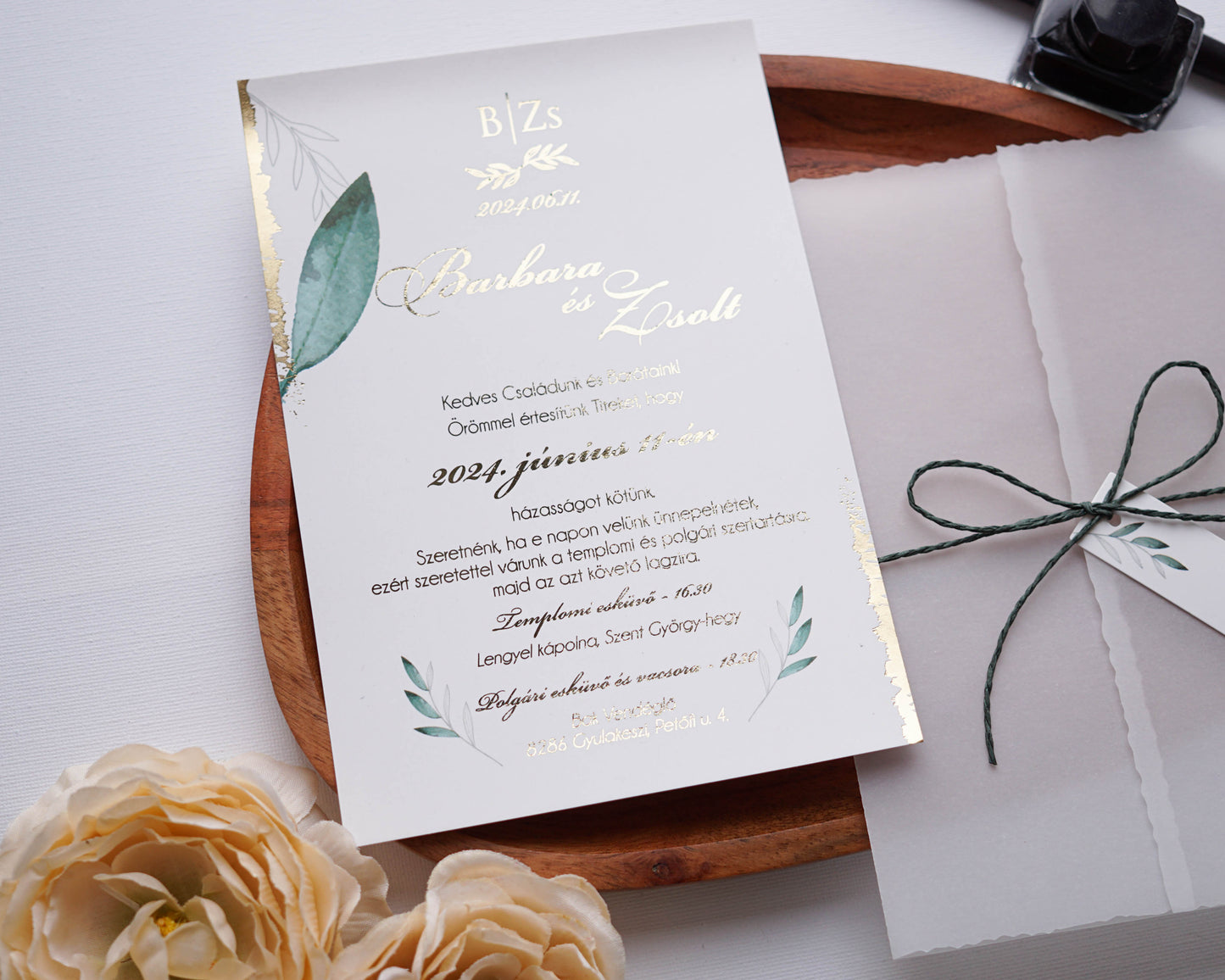 9206 - Invitație de nuntă Greenery