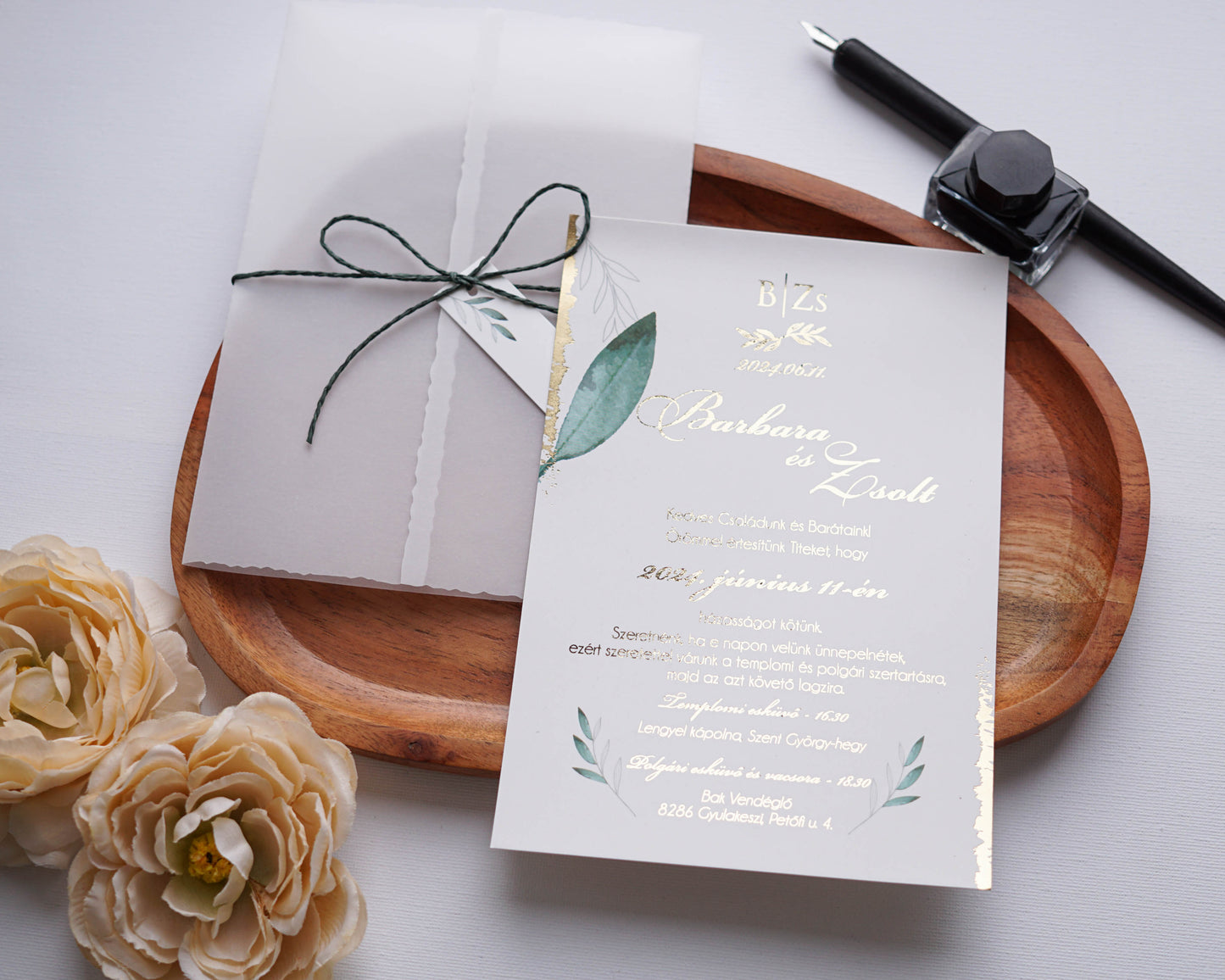 9206 - Invitație de nuntă Greenery
