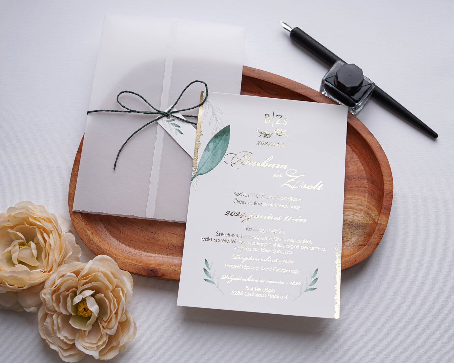 9206 - Invitație de nuntă Greenery
