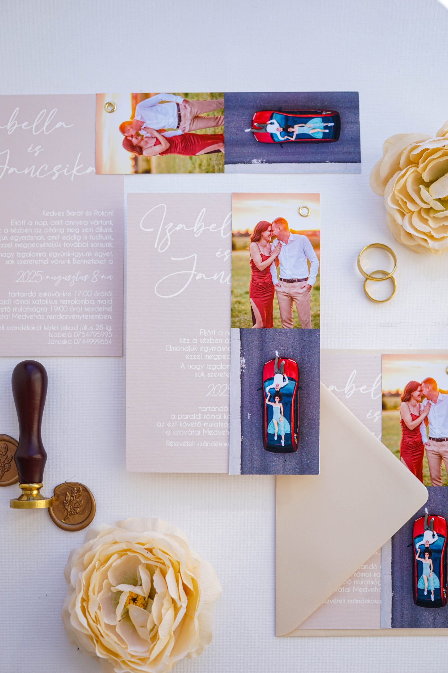 EM57 - Photographic minimalist wedding invitation