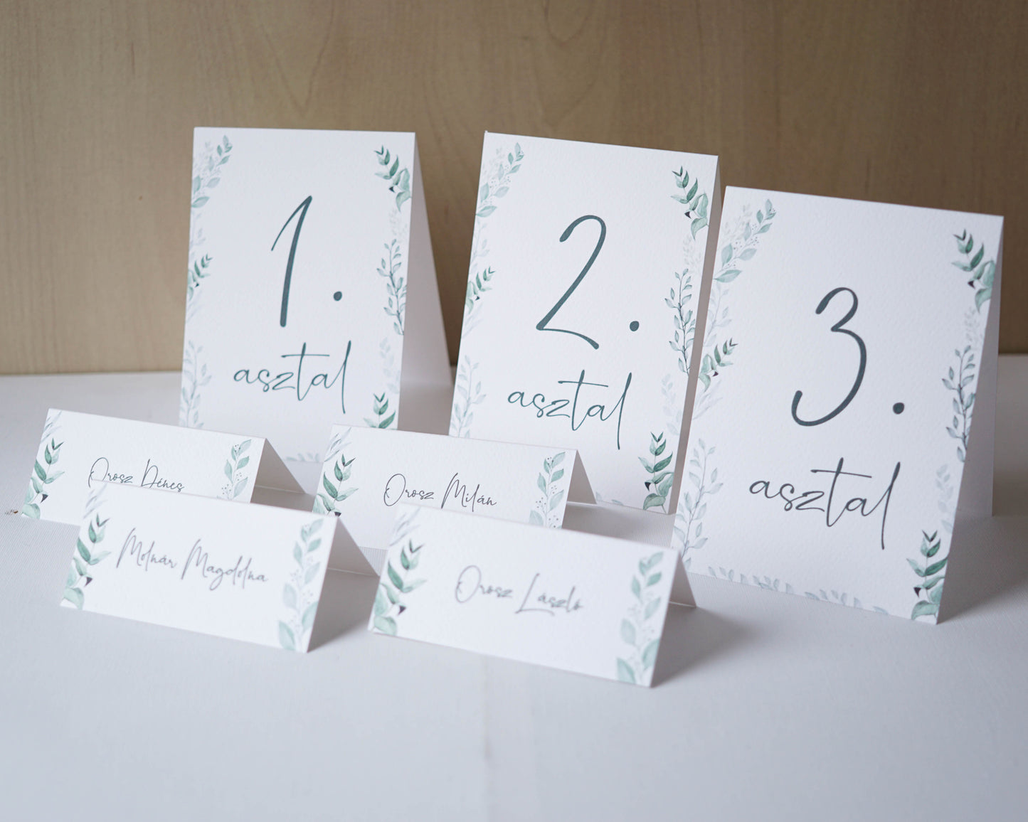 UK27 - Zöld leveles ültetőkártya