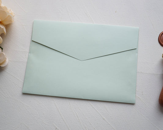 Menta zöld boríték i8 - 13,3 x 18,4 cm.-Boríték-Erdélyi Esküvői Meghívók-boríték,zöld-Erdélyi Esküvői Meghívók