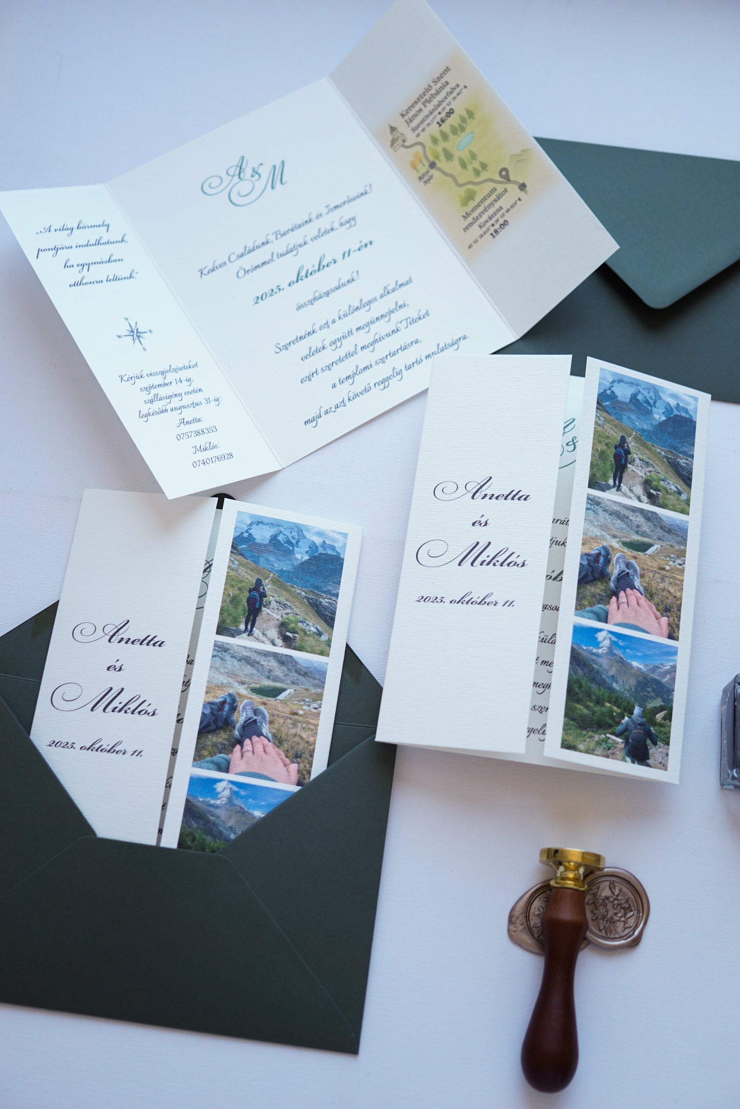 EM76 - Kinyitható fényképes esküvői meghívó