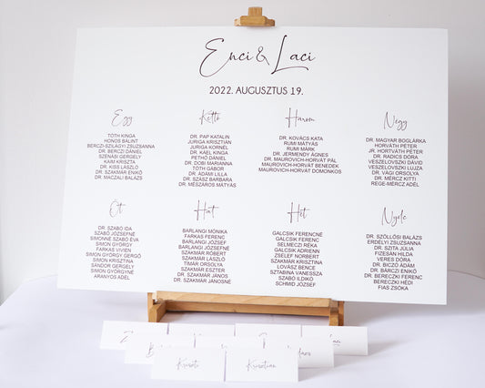 UR31 - Minimalista ültetési rend-Ültetési rend-Erdélyi Esküvői Meghívók-EM38,minimalista-Erdélyi Esküvői Meghívók