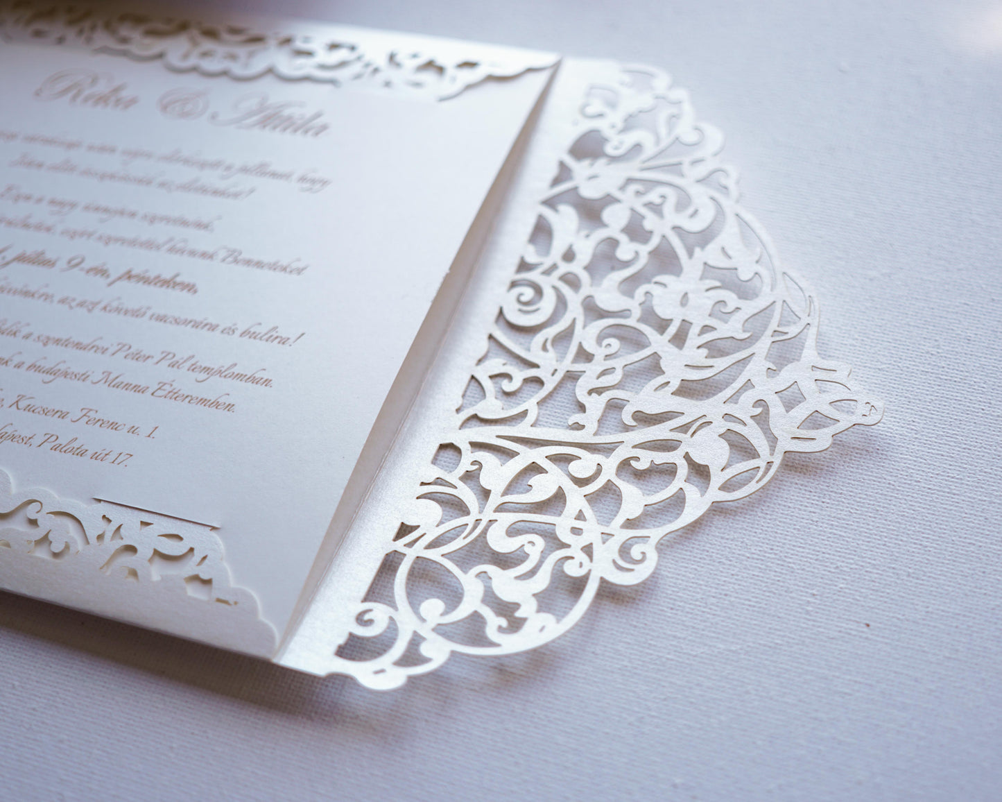 39617 - Lézervágott Esküvői Meghívó-esküvői meghívó-Erdélyi Esküvői Meghívók-elegáns,lasercut,premium-Erdélyi Esküvői Meghívók