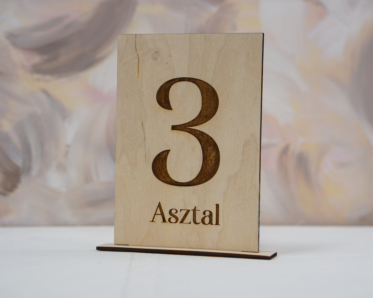 AS04 - Lézervágott fa asztalszám-Asztalszám-Erdélyi Esküvői Meghívók-asztalszám,fa,greenery-Erdélyi Esküvői Meghívók