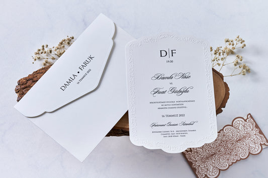 1133 - Elegáns Esküvői Meghívó-esküvői meghívó-Erdélyi Esküvői Meghívók-barna,elegáns,vintage-Erdélyi Esküvői Meghívók