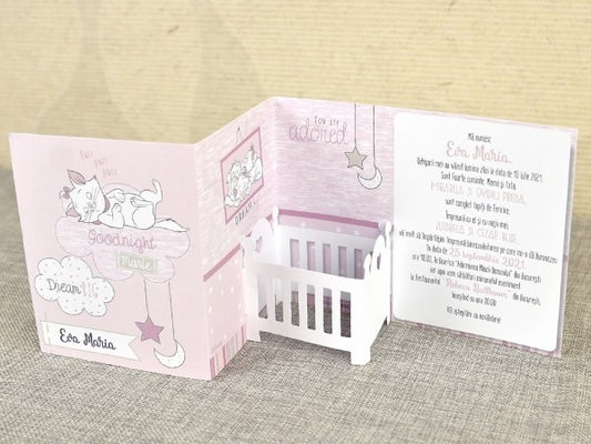 15715-Keresztelő meghívók-keresztelő, kislány-Erdélyi Esküvői Meghívók