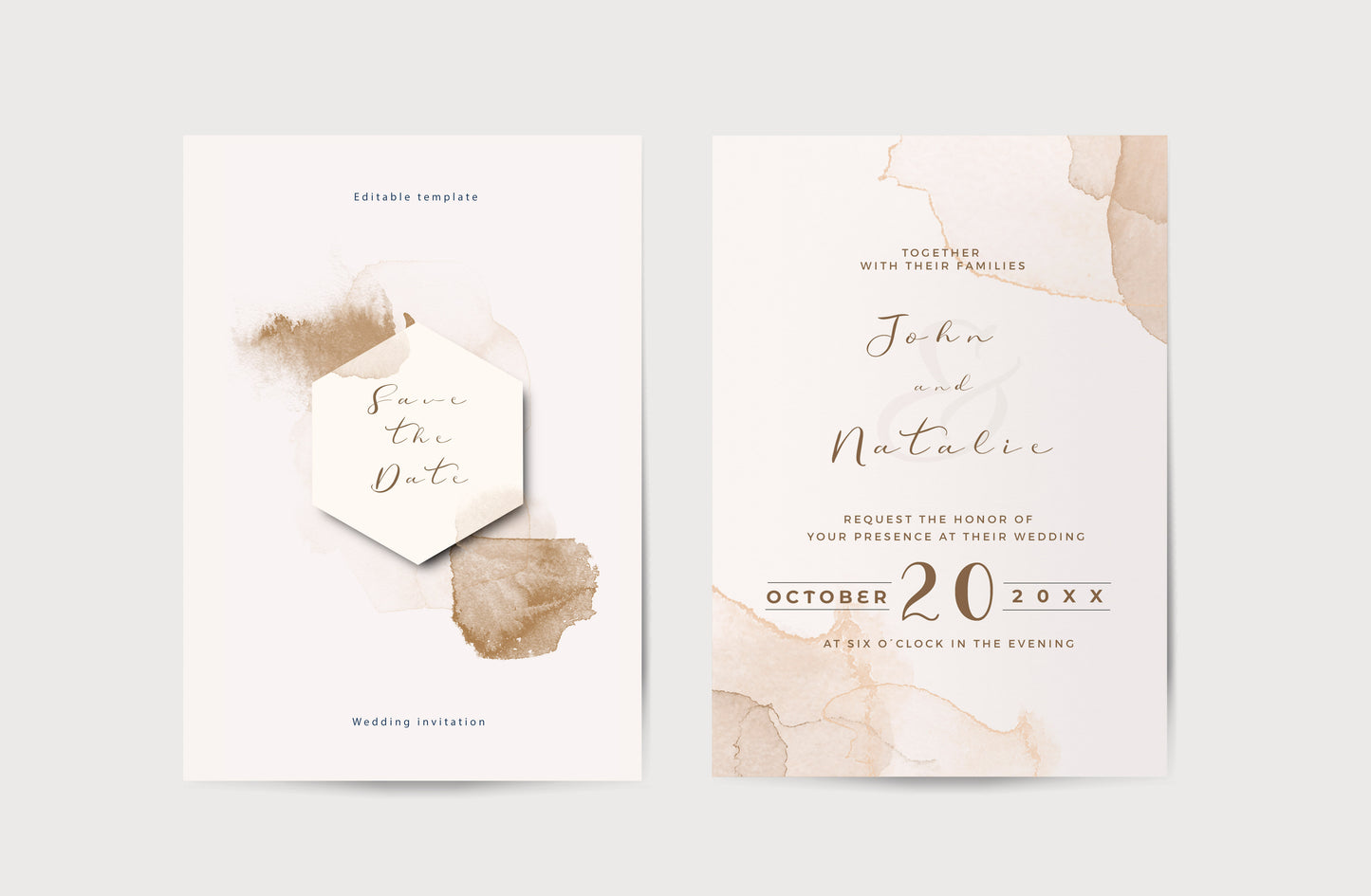 Esküvői meghívó EM06 - Két oldalas Akvarell hatású esküvői meghívó - Erdélyi Esküvői Meghívók - Wedding invitation EM06 - Két oldalas Akvarell hatású esküvői meghívó - invitatii de nunta EM06 - Két oldalas Akvarell hatású esküvői meghívó