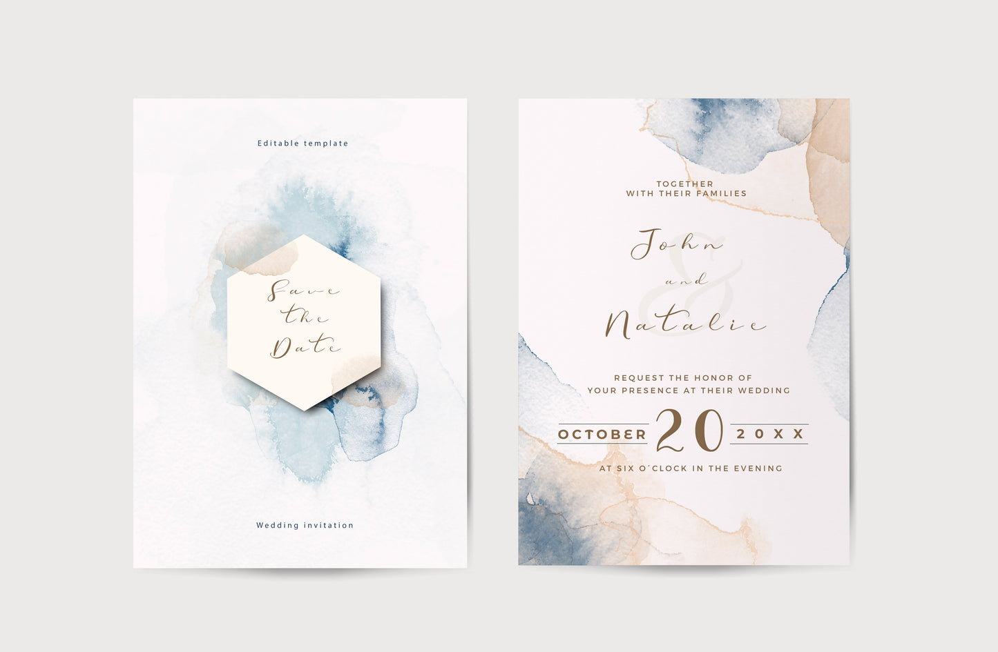 Esküvői meghívó EM06 - Két oldalas Akvarell hatású esküvői meghívó - Erdélyi Esküvői Meghívók - Wedding invitation EM06 - Két oldalas Akvarell hatású esküvői meghívó - invitatii de nunta EM06 - Két oldalas Akvarell hatású esküvői meghívó