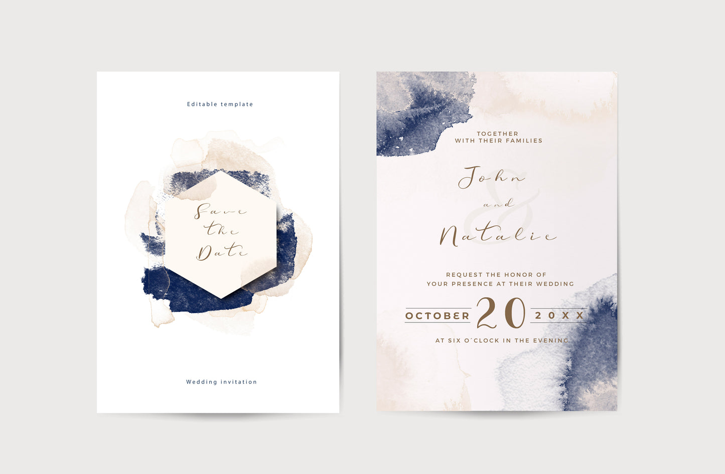 Esküvői meghívó EM06 - Két oldalas Akvarell hatású esküvői meghívó - Erdélyi Esküvői Meghívók - Wedding invitation EM06 - Két oldalas Akvarell hatású esküvői meghívó - invitatii de nunta EM06 - Két oldalas Akvarell hatású esküvői meghívó