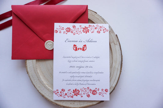 Esküvői meghívó EM04 - Két oldalas magyar népmesés meghívó - Erdélyi Esküvői Meghívók - Wedding invitation EM04 - Két oldalas magyar népmesés meghívó - invitatii de nunta EM04 - Két oldalas magyar népmesés meghívó