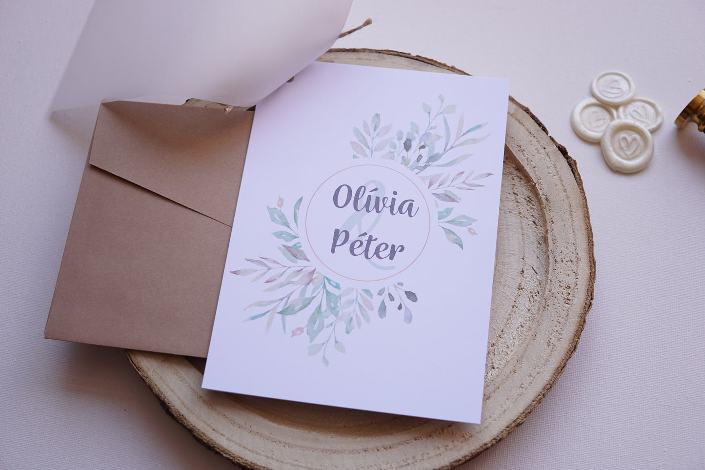 Esküvői meghívó EM17 - Pausz papíros greenery esküvői meghívó - Erdélyi Esküvői Meghívók - Wedding invitation EM17 - Pausz papíros greenery esküvői meghívó - invitatii de nunta EM17 - Pausz papíros greenery esküvői meghívó