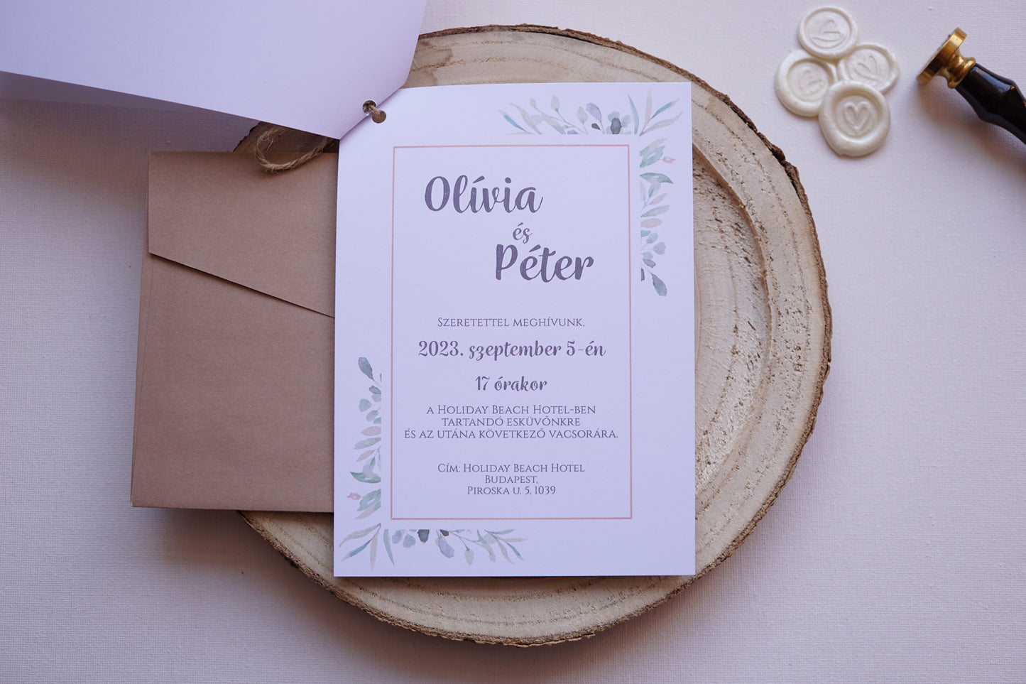 Esküvői meghívó EM17 - Pausz papíros greenery esküvői meghívó - Erdélyi Esküvői Meghívók - Wedding invitation EM17 - Pausz papíros greenery esküvői meghívó - invitatii de nunta EM17 - Pausz papíros greenery esküvői meghívó