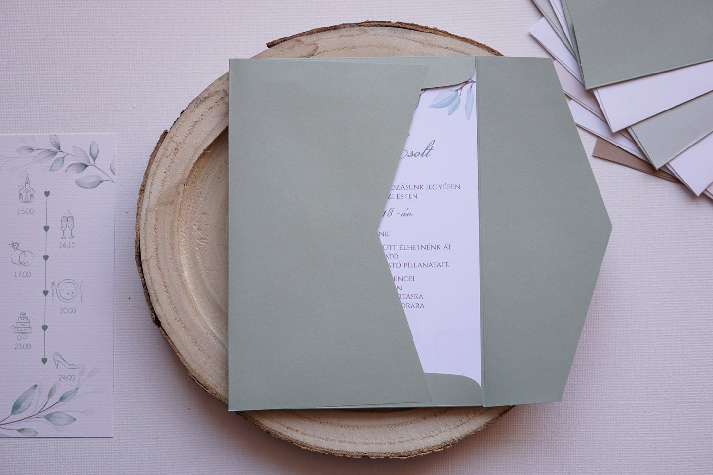 Esküvői meghívó EM20 - Egy oldalas Greenery esküvői meghívó - Erdélyi Esküvői Meghívók - Wedding invitation EM20 - Egy oldalas Greenery esküvői meghívó - invitatii de nunta EM20 - Egy oldalas Greenery esküvői meghívó