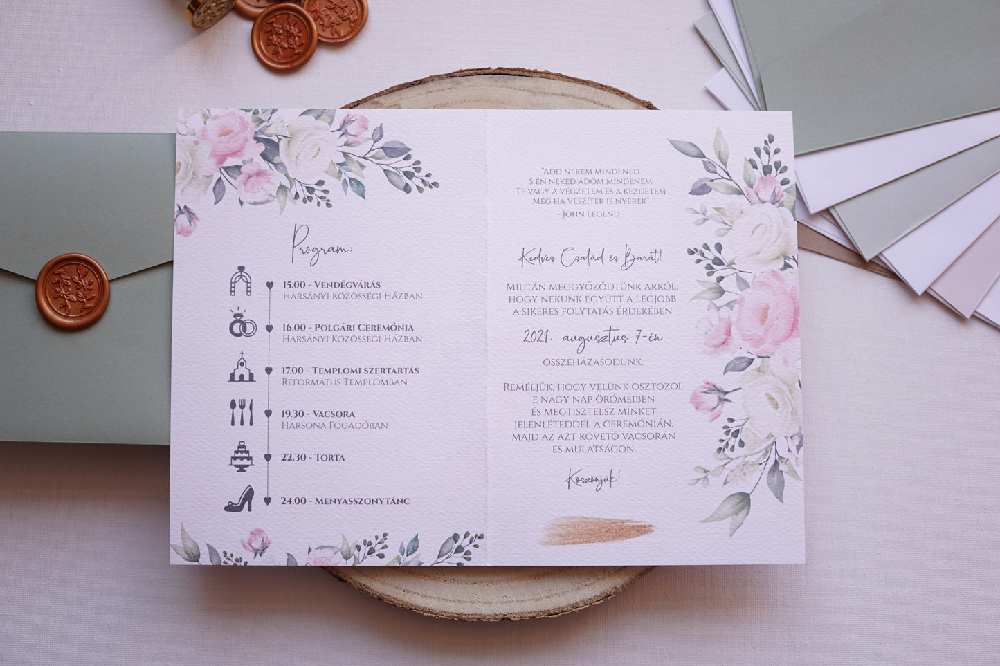 Esküvői meghívó EM21 - Kinyitható virágmintás esküvői meghívó - Erdélyi Esküvői Meghívók - Wedding invitation EM21 - Kinyitható virágmintás esküvői meghívó - invitatii de nunta EM21 - Kinyitható virágmintás esküvői meghívó