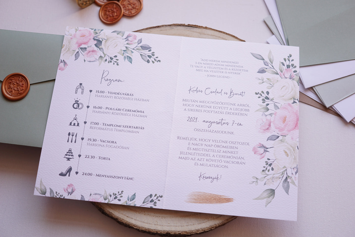 Esküvői meghívó EM21 - Kinyitható virágmintás esküvői meghívó - Erdélyi Esküvői Meghívók - Wedding invitation EM21 - Kinyitható virágmintás esküvői meghívó - invitatii de nunta EM21 - Kinyitható virágmintás esküvői meghívó