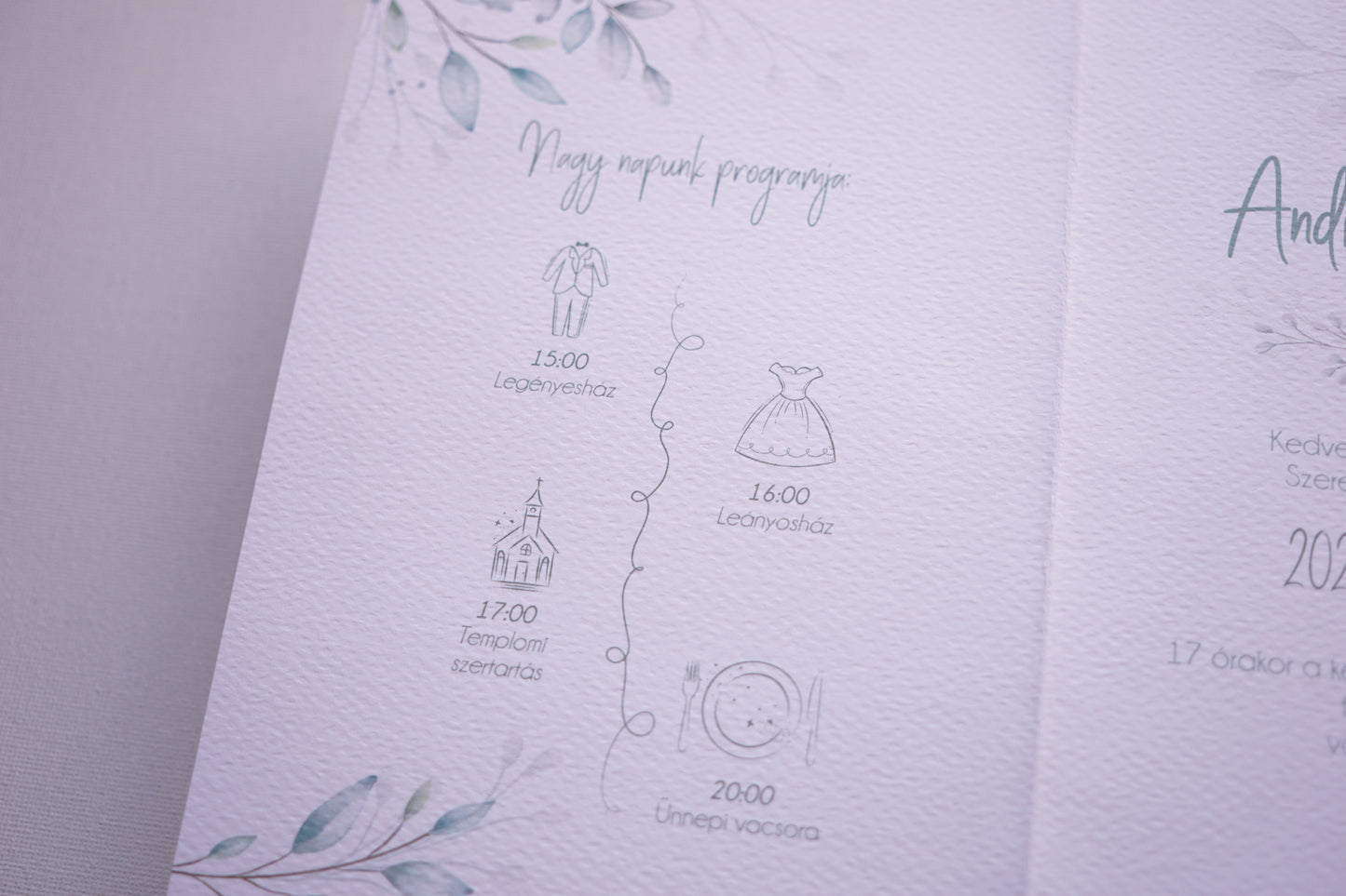 Esküvői meghívó EM22 - Kinyitható Greenery esküvői meghívó - Erdélyi Esküvői Meghívók - Wedding invitation EM22 - Kinyitható Greenery esküvői meghívó - invitatii de nunta EM22 - Kinyitható Greenery esküvői meghívó