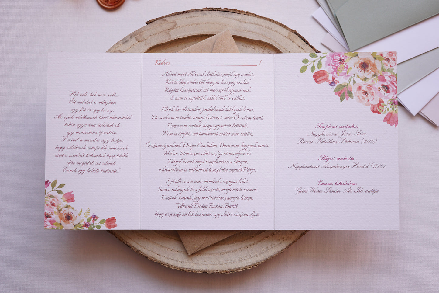 Esküvői meghívó EM24 - Kinyitható Virágmintás esküvői meghívó - Erdélyi Esküvői Meghívók - Wedding invitation EM24 - Kinyitható Virágmintás esküvői meghívó - invitatii de nunta EM24 - Kinyitható Virágmintás esküvői meghívó