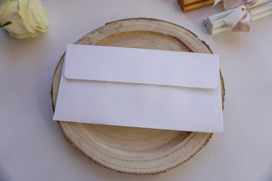 B717 - 22 x 11 cm.-Boríték-DL - 22 x 11 cm -boríték, fehér boríték - plicuri colorate - plicuri speciale -Erdélyi Esküvői Meghívók