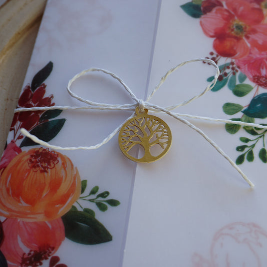 LS819 - Aranyozott fa formájú kiegészítő-Kiegészítő-Erdélyi Esküvői Meghívók-arany,kiegészítő-Erdélyi Esküvői Meghívók