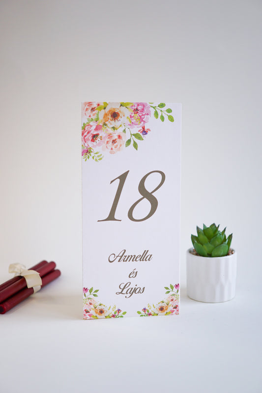 ME08 - Három oldalú esküvői menü - Pasztell virág mintával-Menü-Erdélyi Esküvői Meghívók-virág-Erdélyi Esküvői Meghívók