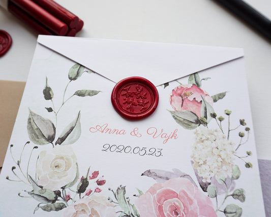 39777 - Greenery Esküvői Meghívó-esküvői meghívó-Erdélyi Esküvői Meghívók-covid,pink,rózsa,virág,zöld-Erdélyi Esküvői Meghívók