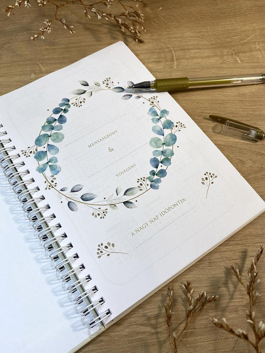 Esküvőtervező napló + 3 darab minta meghívó-napló-Erdélyi Esküvői Meghívók-kiegészítő,minta,napló,Virag-Erdélyi Esküvői Meghívók