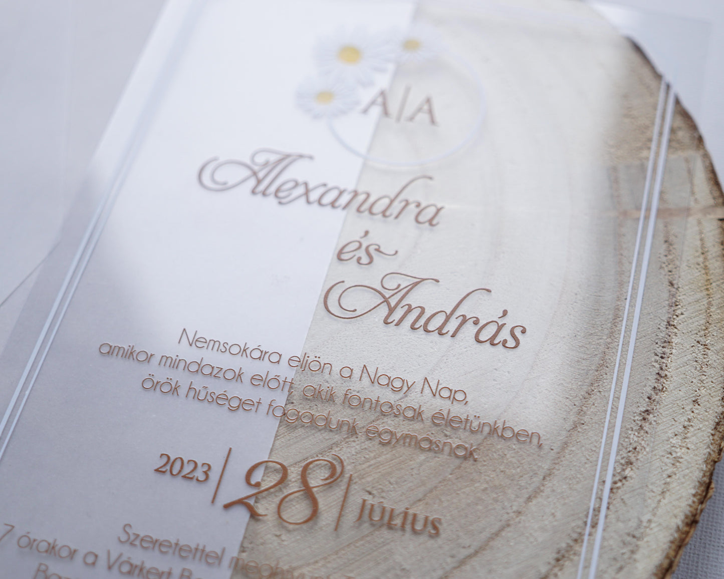 9221 - Plexi esküvői meghívó-esküvői meghívó-Erdélyi Esküvői Meghívók-pausz,plexi,premium,virág-Erdélyi Esküvői Meghívók