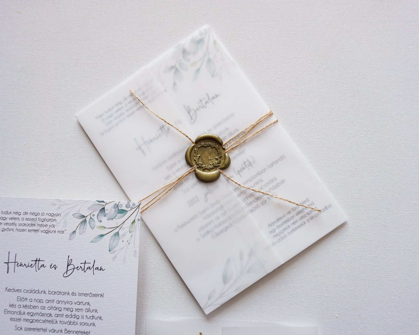 EM30 - Greenery wedding invitation with pause cover